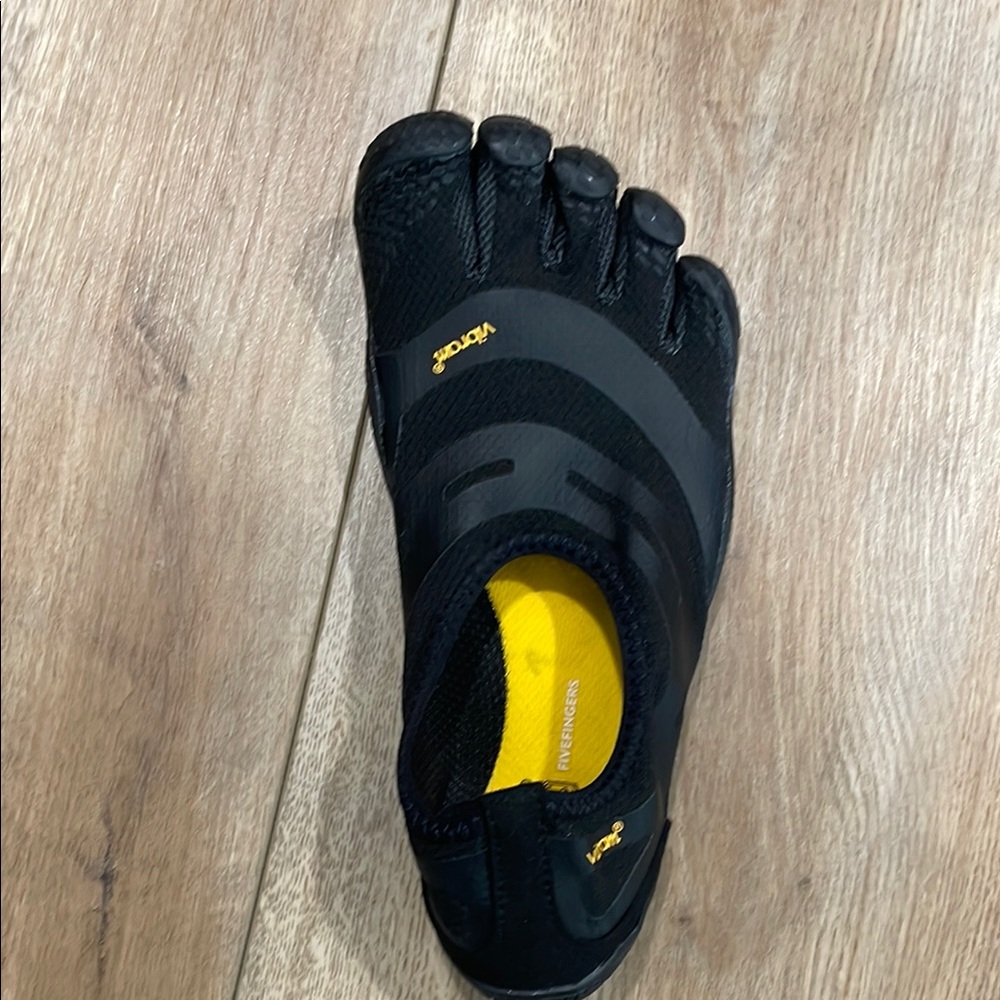 Vibram FiveFingers Black and Yellow Toe Shoes
